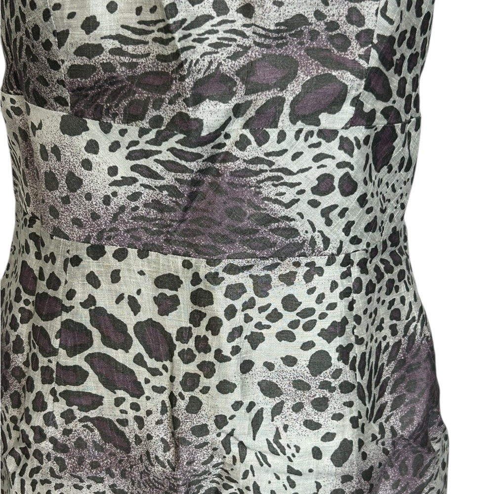 Santorelli Linen Blend Animal Print Sheath Pencil Dress Vacation Size 6 - Picture 3 of 12